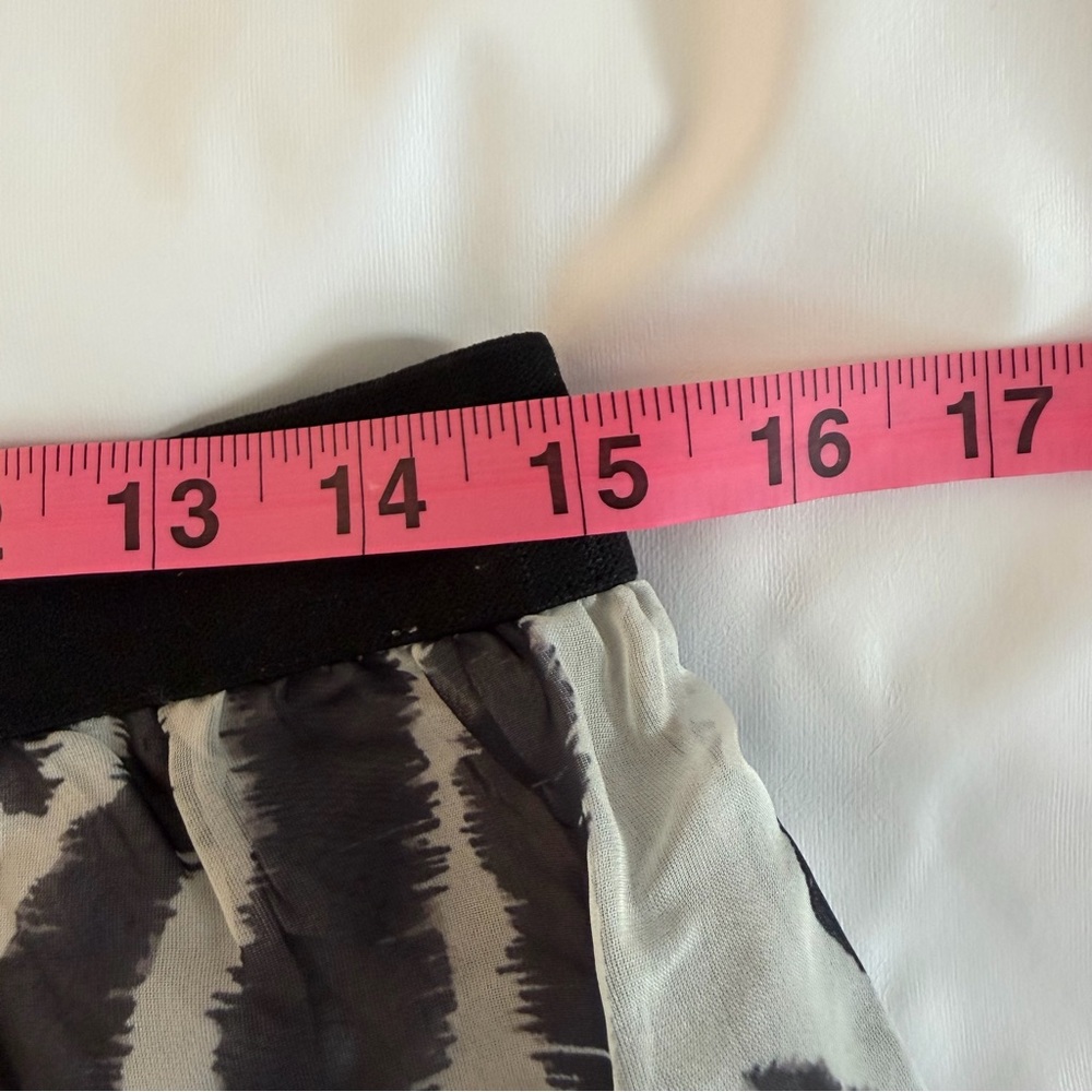 NWT Anthropologie Maeve Full Midi Skirt Tiered Black Gray Zebra Size Medium - Picture 8 of 9